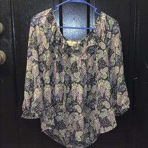 3/4 length chiffon top